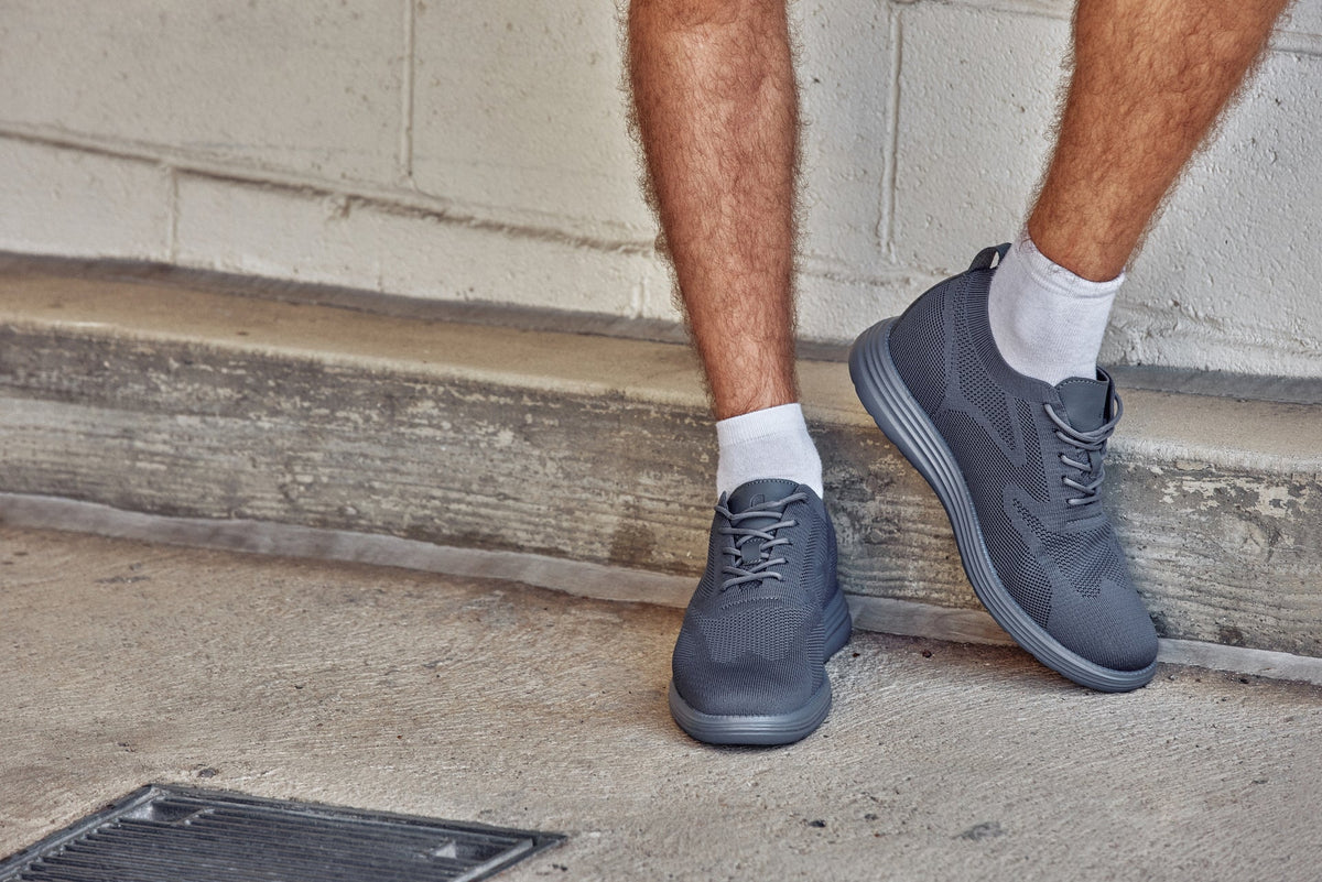 CALTO - X2641 - 2.8 Inches Taller (Iron/Dark Grey Sole) - Lace Up Casual Walker - LightweightCasualTorqelo.com