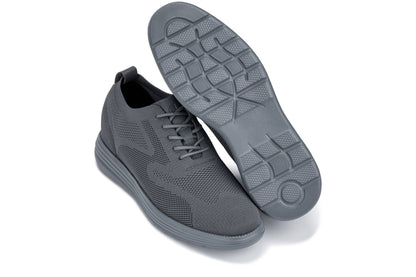 CALTO - X2641 - 2.8 Inches Taller (Iron/Dark Grey Sole) - Lace Up Casual Walker - LightweightCasualTorqelo.com