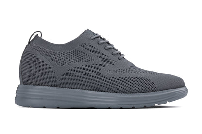 CALTO - X2641 - 2.8 Inches Taller (Iron/Dark Grey Sole) - Lace Up Casual Walker - LightweightCasualTorqelo.com