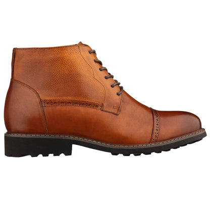 CALTO - Y41085 - 3.2 Inches Taller (Brown) - Lace Up Casual BootsBootsTorqelo.com