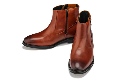 CALTO - Y70623 - 2.8 Inches Taller (Rust Brown) - Lightweight Zipper BootsBootsTorqelo.com