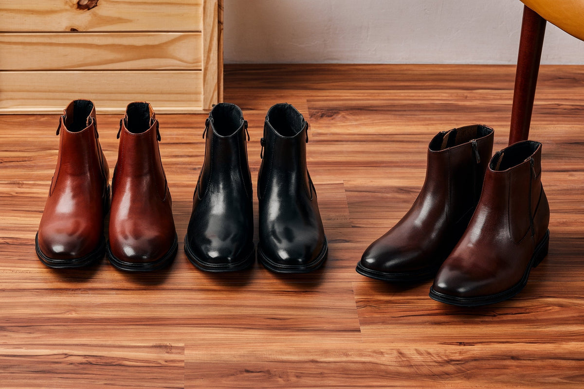 CALTO - Y70623 - 2.8 Inches Taller (Rust Brown) - Lightweight Zipper BootsBootsTorqelo.com