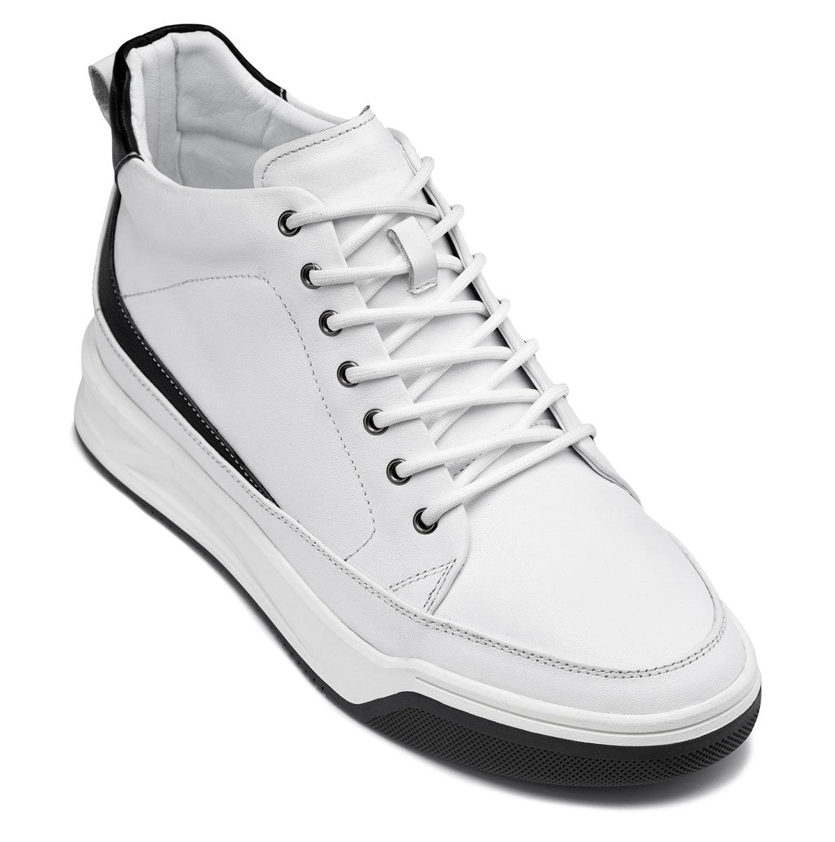 CALTO - Y7151 - 2.6 Inches Taller (Off-White) - Leather Ankle Top Sneak-BootSneakers / AthleticsTorqelo.com