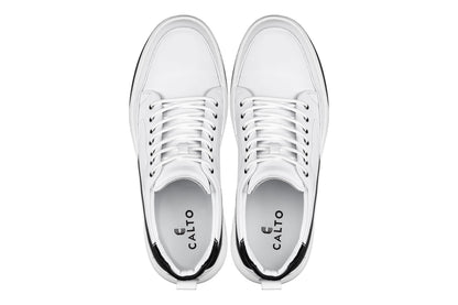 CALTO - Y7151 - 2.6 Inches Taller (Off-White) - Leather Ankle Top Sneak-BootSneakers / AthleticsTorqelo.com