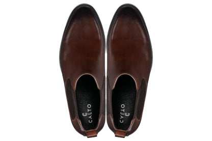 CALTO - Y72231 - 2.8 Inches Taller (Coffee Brown) - Chelsea BootsBootsTorqelo.com