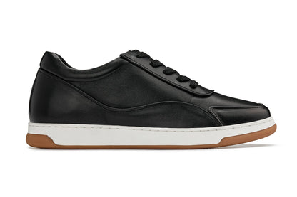 CALTO - Y7885 - 2.6 Inches Taller (Black/White & Gum Sole) - Elevated Leather SneakersCasualTorqelo.com