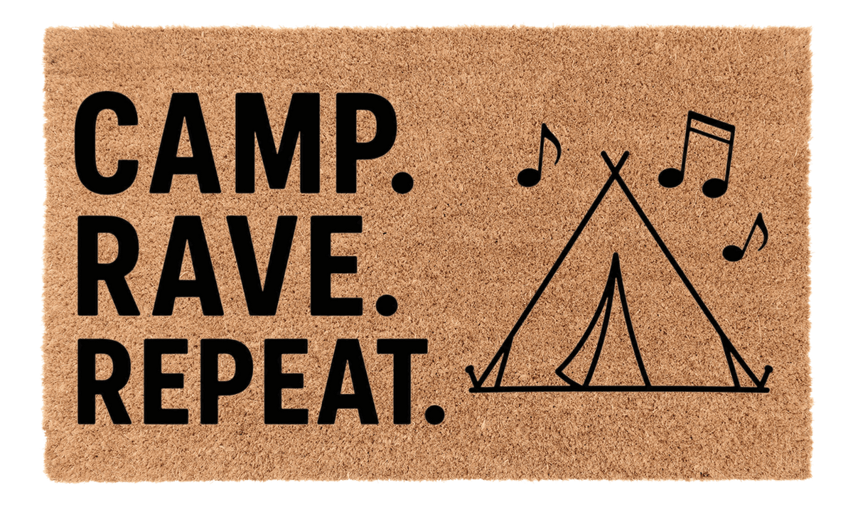 Camp Rave Repeat Coir MatTorqelo.com