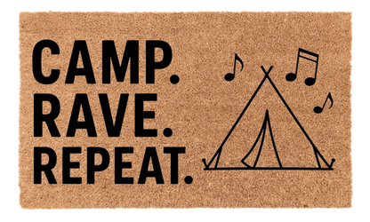 Camp Rave Repeat Coir MatTorqelo.com