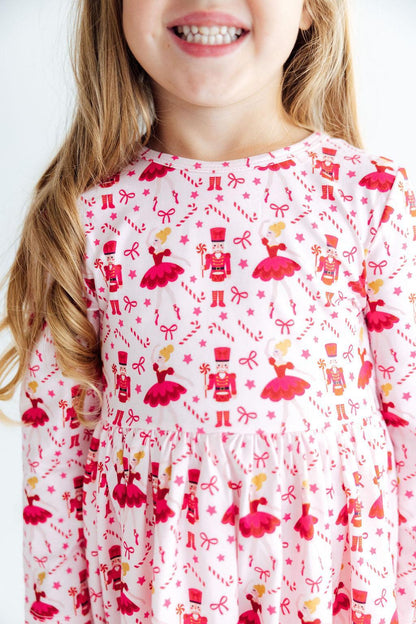 Candy Cane Ballet L/S Ruffle Hem Twirl DressTwirl Dress - L/S - Ruffle HemTorqelo.com