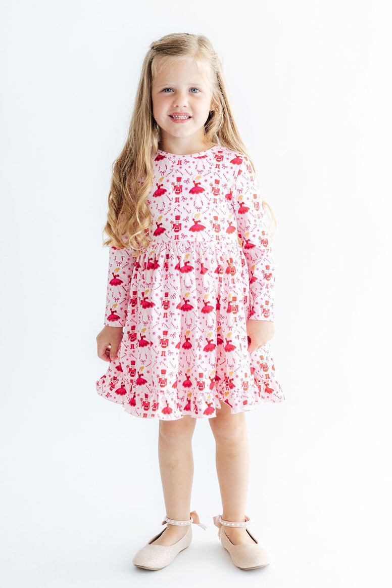 Candy Cane Ballet L/S Ruffle Hem Twirl DressTwirl Dress - L/S - Ruffle HemTorqelo.com
