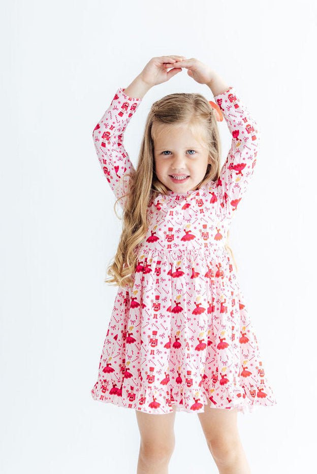 Candy Cane Ballet L/S Ruffle Hem Twirl DressTwirl Dress - L/S - Ruffle HemTorqelo.com