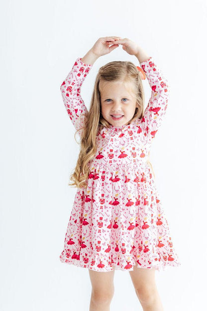 Candy Cane Ballet L/S Ruffle Hem Twirl DressTwirl Dress - L/S - Ruffle HemTorqelo.com