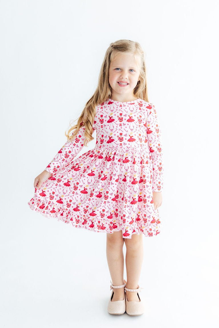 Candy Cane Ballet L/S Ruffle Hem Twirl DressTwirl Dress - L/S - Ruffle HemTorqelo.com