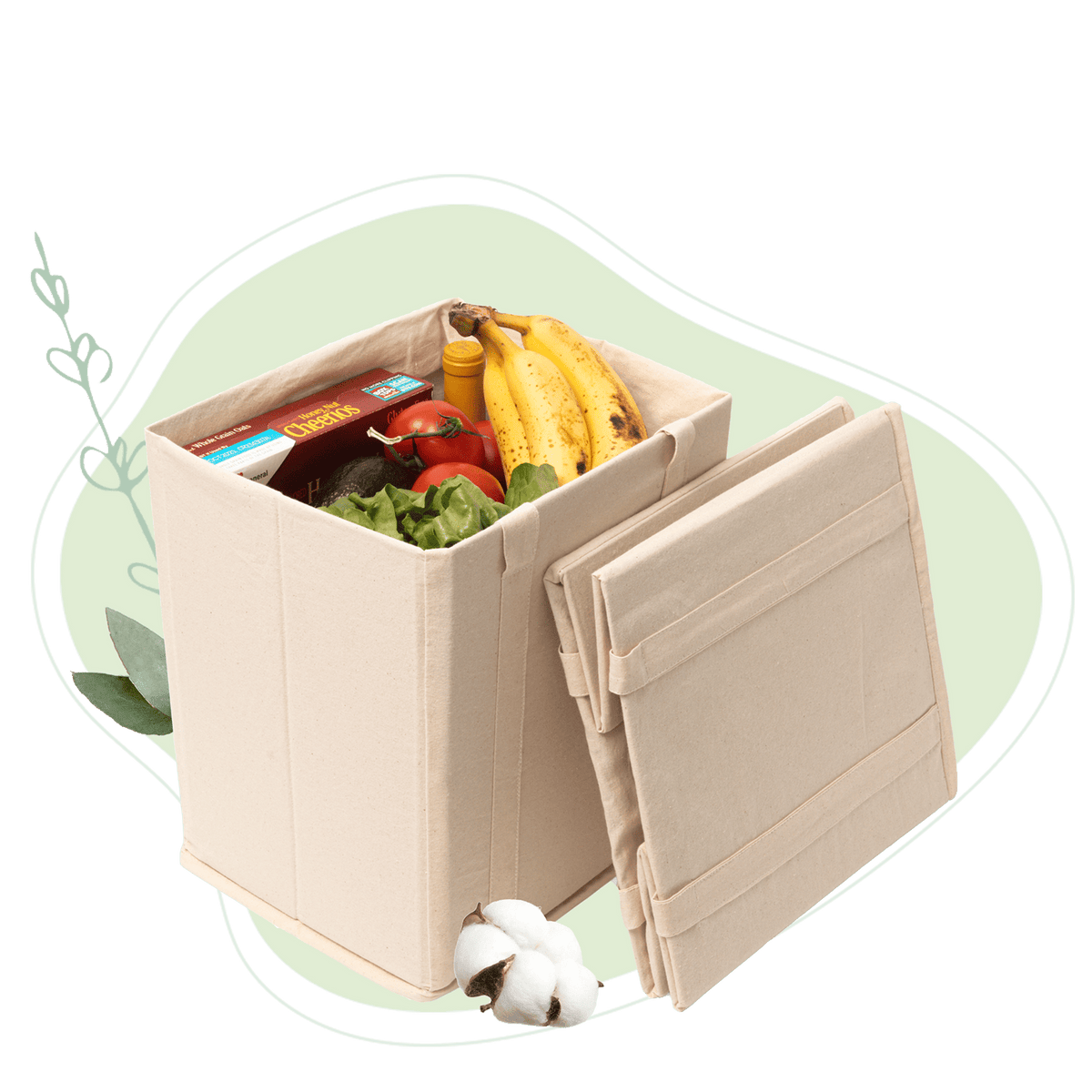 Collapsible Grocery Shopping Bags by Organic Cotton Mart