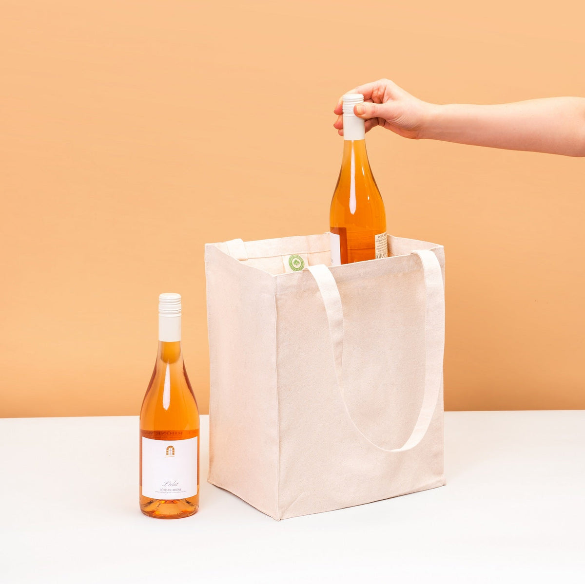 Canvas Wine Tote by Organic Cotton Mart