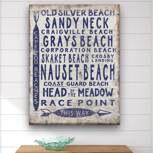 Vintage Cape Cod Beach Sign | Nauset Craigville Race Point Sandy Neck by Off The Square Designs