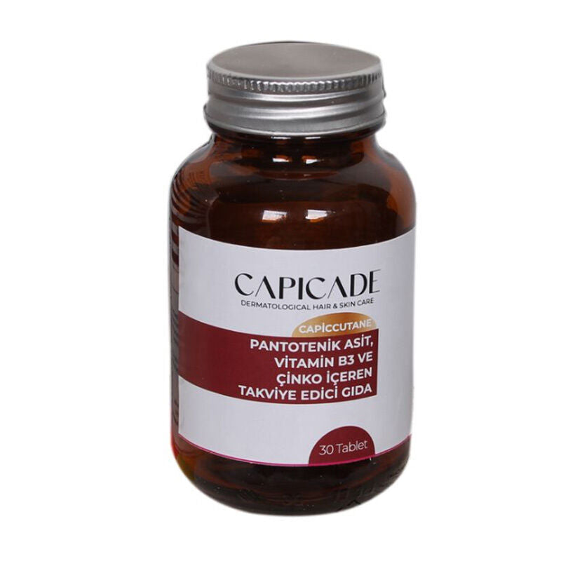 Capicade Capiccutane Pantothenic Acid Supplement with Zinc 30 Tablets by Beauty Care Bag
