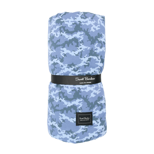 Blue Camouflage Big Kid Cloud Blanket by Sweet Bamboo