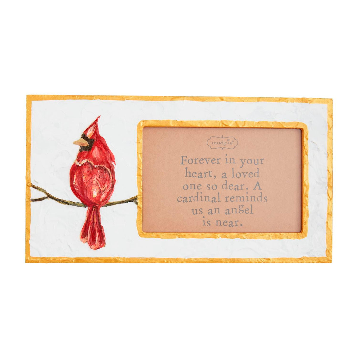 Cardinal Photo Hand-Painted Wooden Frame with Sentiment by Rust & Cinder