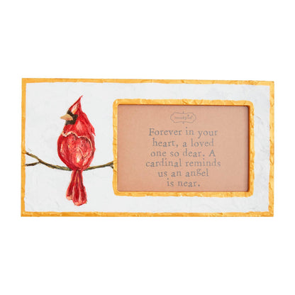 Cardinal Photo Hand-Painted Wooden Frame with Sentiment by Rust & Cinder
