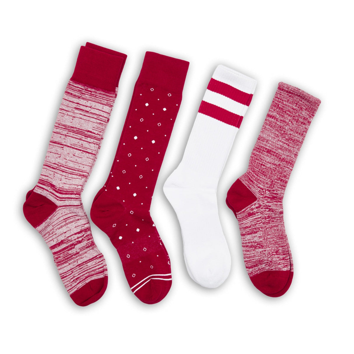 Cardinal / White Mixed Socks 4 Pack -ATeam ColorwaysTorqelo.com