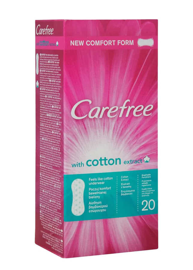 Carefree Cotton Fresh Pantyliners for Daily Comfort 20 Count by Beauty Care Bag