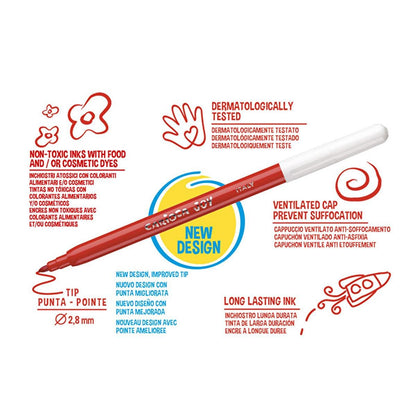 Carioca Joy Washable Markers 36-Pack - Vibrant, Easy-Clean Art Supplies for KidsToyTorqelo.com