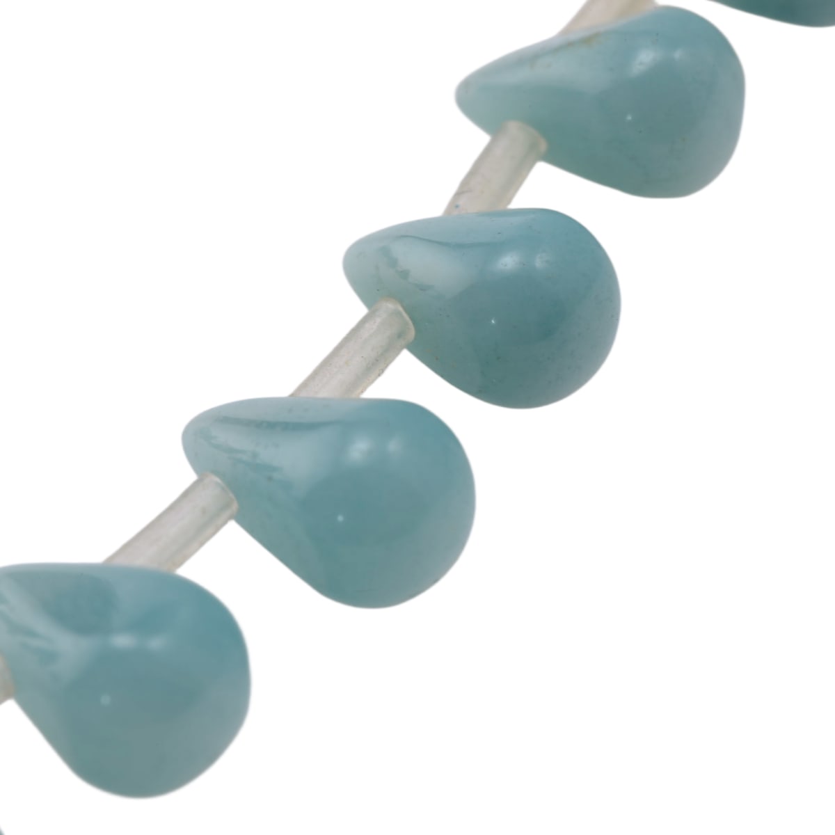 Natural Amazonite Teardrop Bead Strand - Aqua Blue Green Gemstone Briolettes 15.5 Inches by Continental Bead Suppliers
