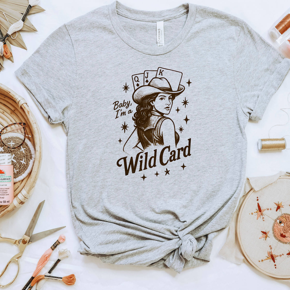 Baby, I'm a Wild Card Graphic Tee | Retro Western Cowgirl by Joyful Moose