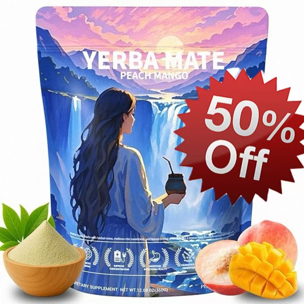Yerba Mate Peach Mango Tea - Super Calm Yerba Mate - Low Sugar Content, Clean Energy with No Crash - Stay Refreshed and Focused Throughout the Day - Ideal for Health Enthusiasts - 30 Servings by KARONDA RENE LEWIS