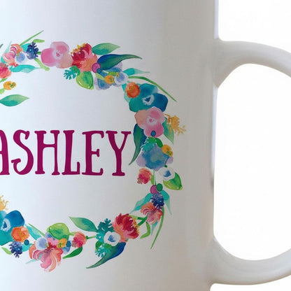 Floral Watercolor Mug - Personalized Gift for Bridesmaids by Joyful Moose