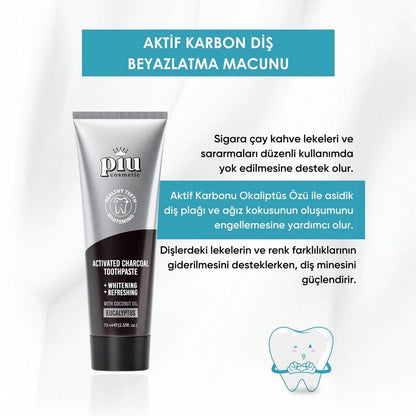Piu Cosmetic Charcoal Teeth Whitening Toothpaste 75 ml by Beauty Care Bag