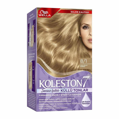 Wella Koleston Supreme Ash Blonde Hair Dye: Permanent Color, 100% Gray Coverage, Plus Revitalizing Oil Treatments by Beauty Care Bag