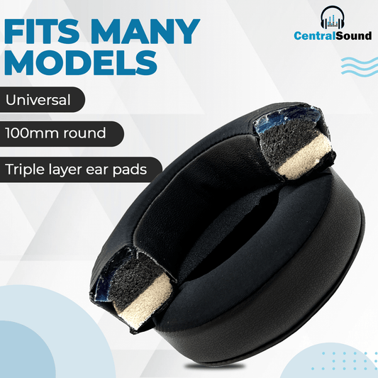 CentralSound Cooling Gel + Memory Foam Premium Replacement Ear Pad Cushions Universal Round 100mmEar PadsTorqelo.com