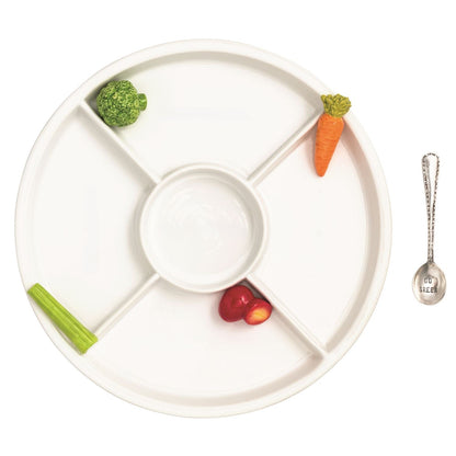 Veggie Icon Crudité Ceramic Server with Spoon by Rust & Cinder