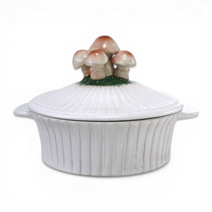 Mushroom Lid Ceramic Fluted Baker by Rust & Cinder