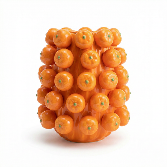 Ceramic Orange Cluster Vase by Rust & Cinder