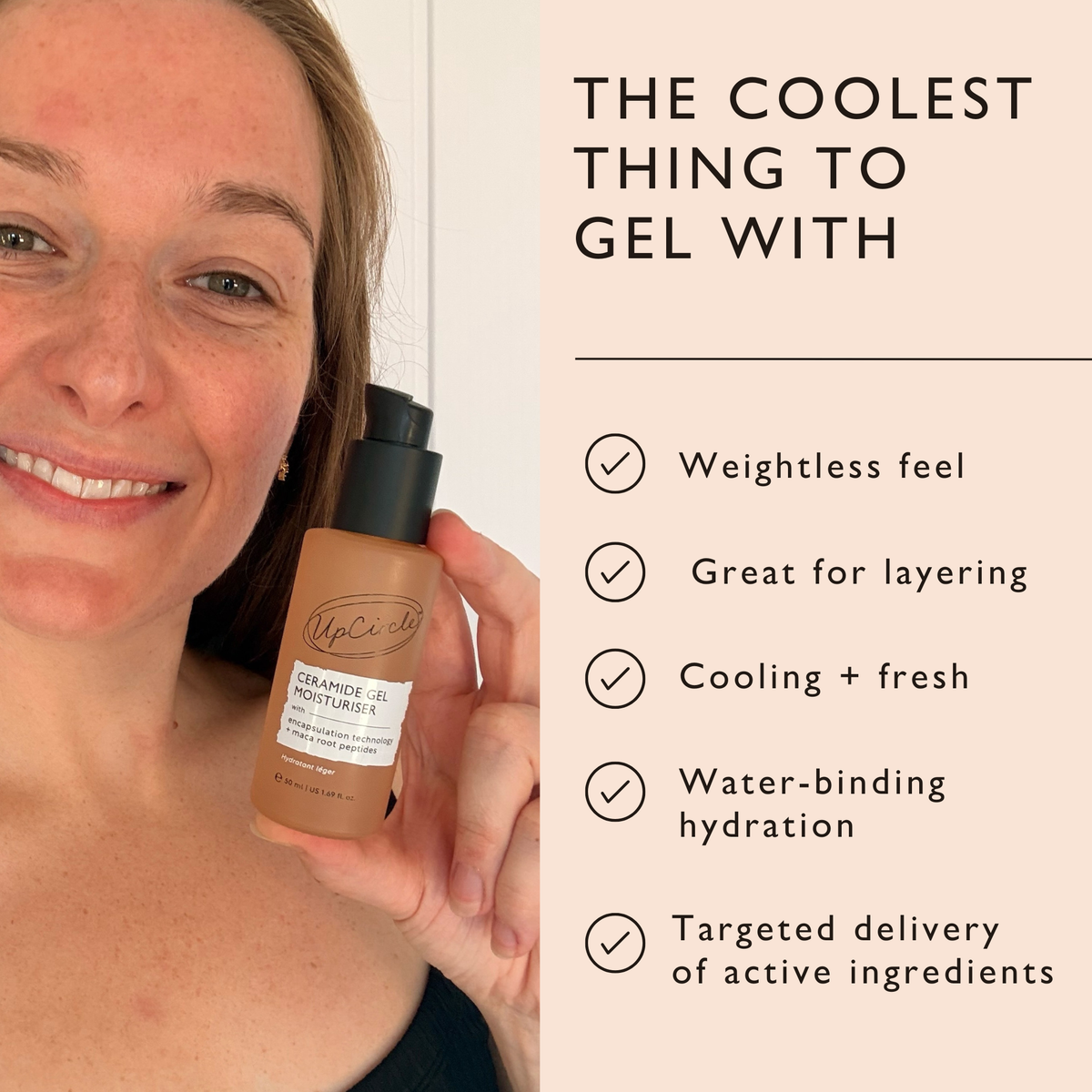 Ceramide Gel Moisturizer with Encapsulation Technology + Maca Root Peptides by UpCircle