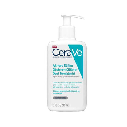 CeraVe Acne Face Wash with Salicylic Acid - Gentle, Oil-Free Cleanser for Acne Prone & Sensitive Skin - 236ml by Beauty Care Bag