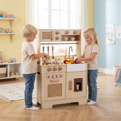 Chef Pretend Play Kitchen for Kids with Realistic Lights and SoundsTorqelo.com