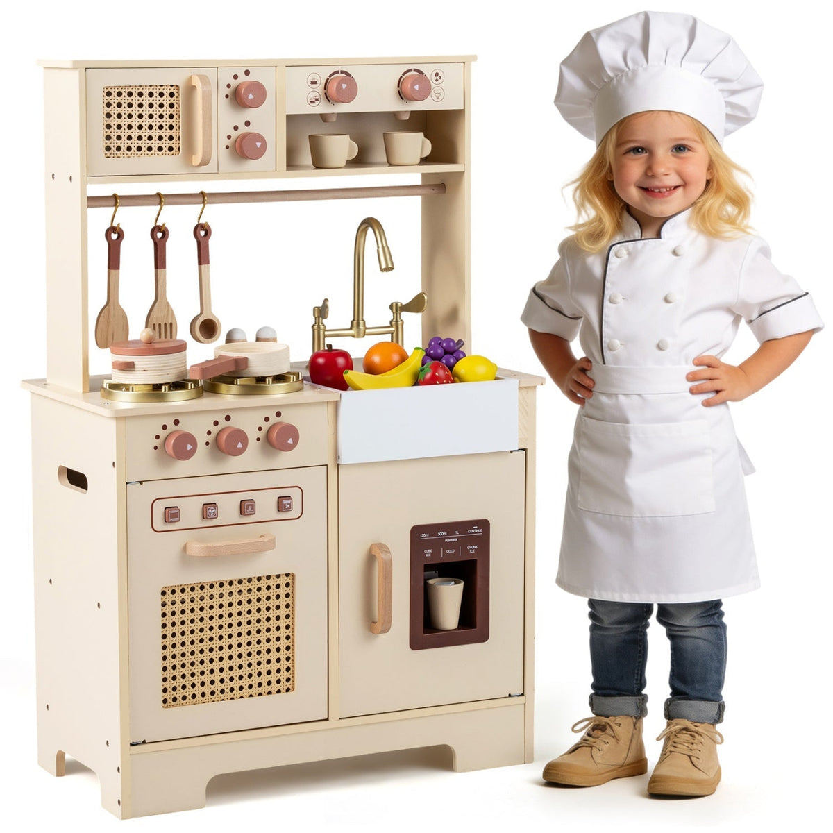 Chef Pretend Play Kitchen for Kids with Realistic Lights and SoundsTorqelo.com