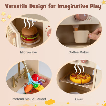 Chef Pretend Play Kitchen for Kids with Realistic Lights and SoundsTorqelo.com