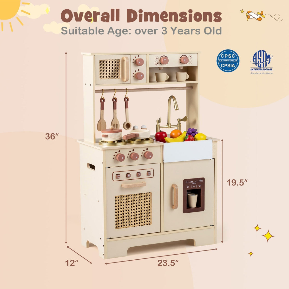 Chef Pretend Play Kitchen for Kids with Realistic Lights and SoundsTorqelo.com