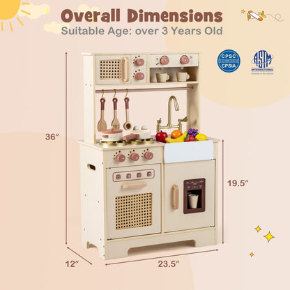 Chef Pretend Play Kitchen for Kids with Realistic Lights and SoundsTorqelo.com