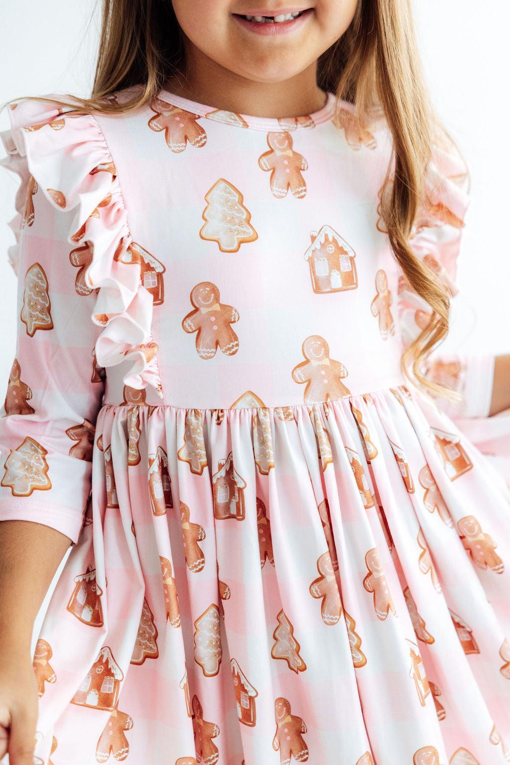 Christmas Traditions 3/4 Sleeve Ruffle Twirl DressTwirl Dress - 3/4 - RuffleTorqelo.com