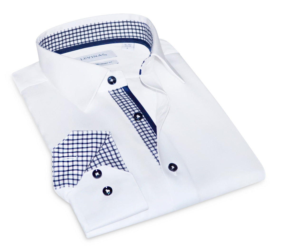 Christopher Button-Up Shirt With Contrast Details // White // Contemporary Fit (Regular)Shirts & TopsTorqelo.com