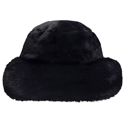 Eklips Black Plush Bucket Hat for Cozy Winter Style by Beauty Care Bag