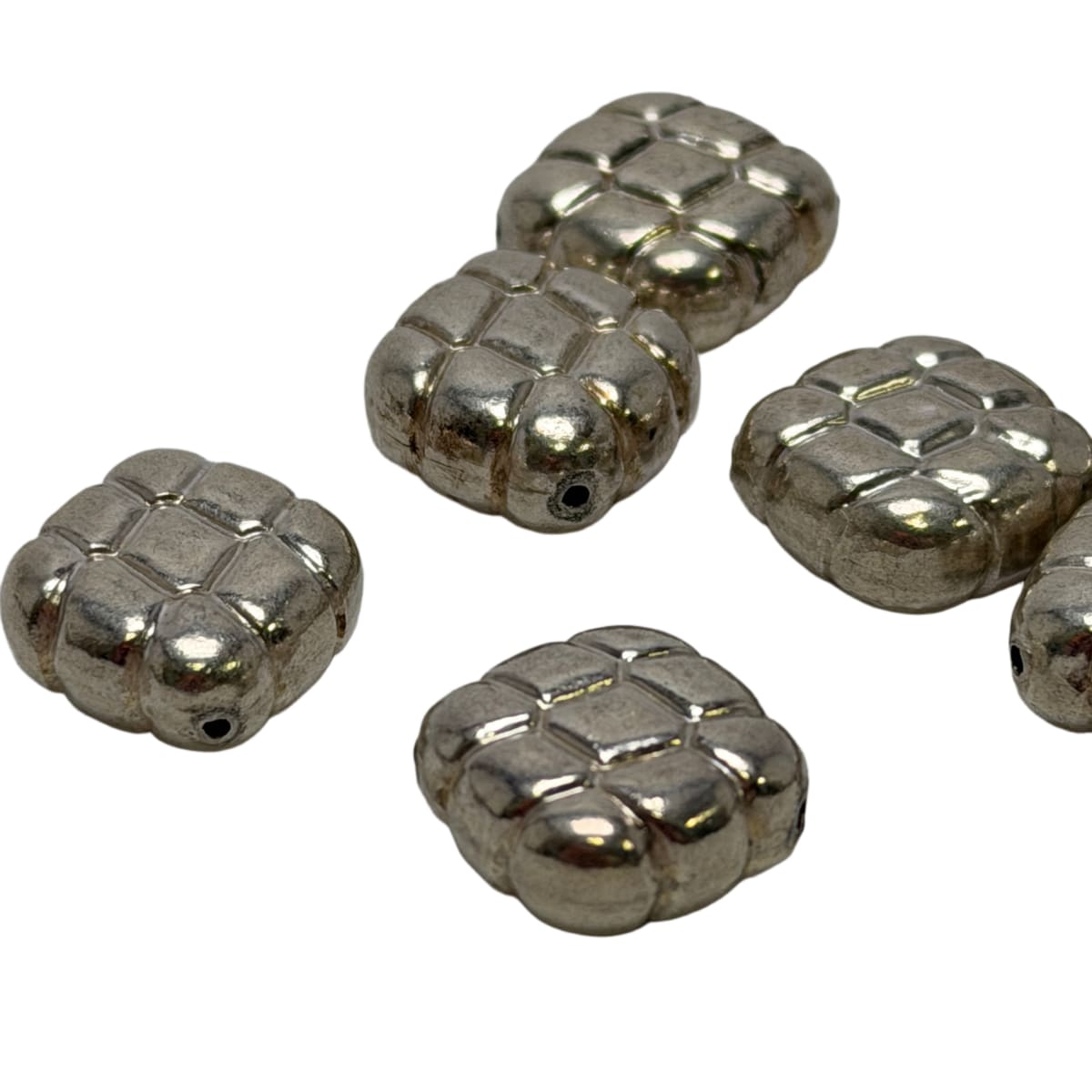 Sterling Silver Diamond Checkerboard Bead 12mm - Premium .925 Silver Spacer by Continental Bead Suppliers
