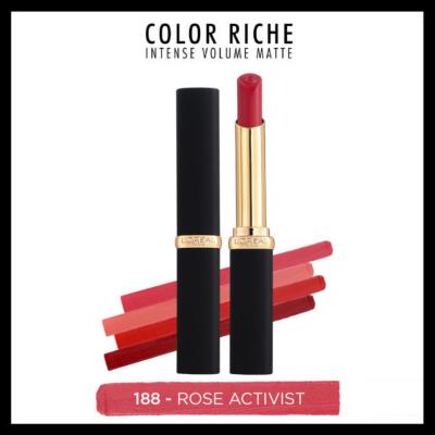 Loreal Paris Color Riche Intense Volume Matte Lipstick - Rose Activist (188) - Moisturizing & Volumizing Matte Finish by Beauty Care Bag