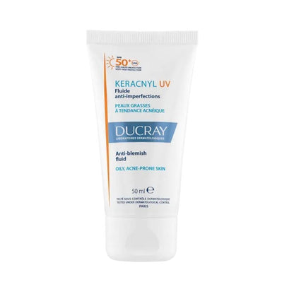 Ducray Keracnyl UV SPF50+ Anti-Blemish Sunscreen Fluid for Acne-Prone Skin - Matte Finish, Non-Comedogenic by Beauty Care Bag